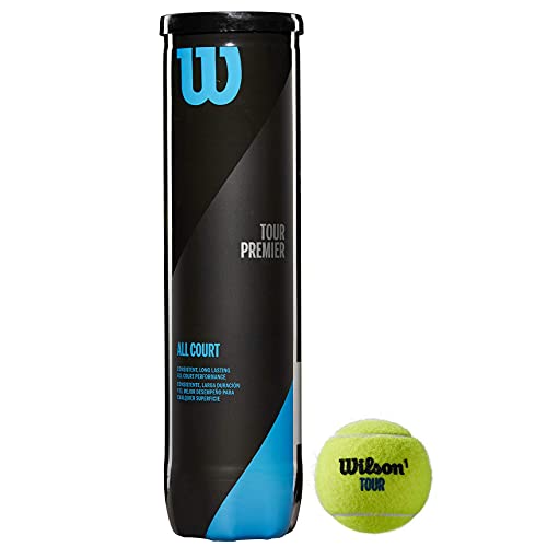 Wilson Tour Premier Pelotas de tenis, tubo con 3 pelotas, para todas las superficies, amarillo