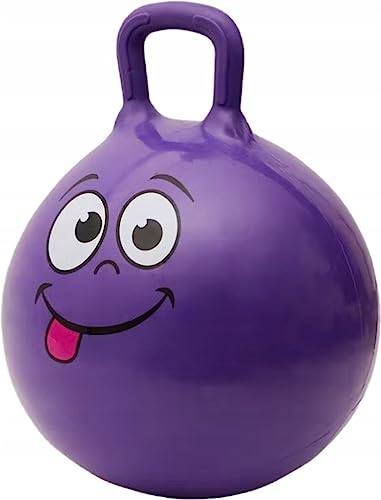 King International ZD Trading Hopper Ball – Balón saltador con asa – Juguete para niños de 3 años y más – Globo inflable morado – 45 cm