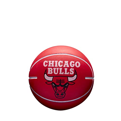 Wilson Pelota de baloncesto, NBA Dribbler, Chicago Bulls, Exterior e interior, Tamaño: Tamaño infantil, Negro/Rojo