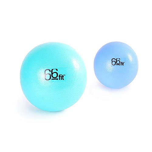 66FIT - Pelota de Pilates (2 Unidades, 20 y 25 cm), Color Azul y Turquesa