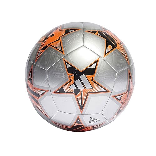 Adidas Unisex Adulto Ball (Machine-Stitched) UCL CLB, Silver Met./Black/Solar Orange, IA0950, 5