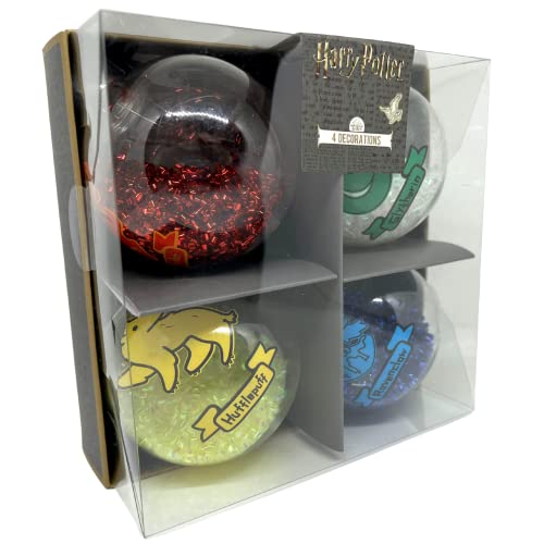 Harry Potter - 4 bolas colgantes para árbol de Navidad