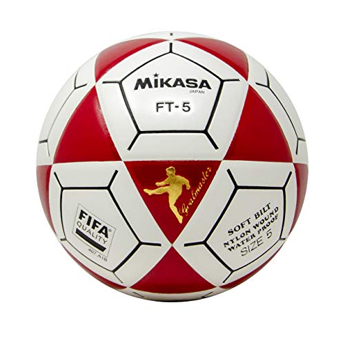 Mikasa FT5 - Balón de fútbol, Color Rojo y Blanco, Talla 5