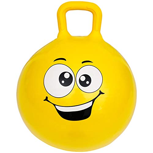 ZD Trading Hopper Ball – Balón saltador con asa – Juguete para niños de 3 años y más – Balón hinchable amarillo – 45 cm