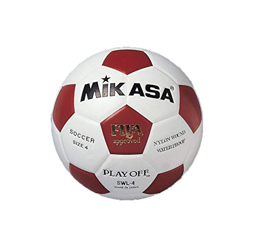 MIKASA SWL-4 - Balón de fútbol, Color Blanco/Rojo, Talla 4