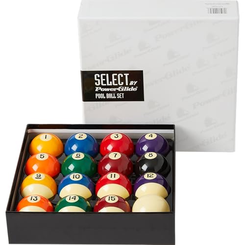 POWERGLIDE Pool Billiards Set Juego de Billar de 16 Bolas, selección Premium, Unisex, Varios, 2' 1/4 (57mm)