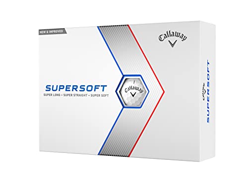 Callaway Golf Supersoft Golf Balls 2023 Bola, Unisex, White, One Dozen