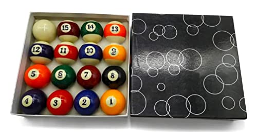 SusggO Caja de Bolas DE Billar Profesional Bola de Billar tamaño Standard - Juego Completo de Bolas de Billar Americano (16 Bolas 57,2mm 3A)