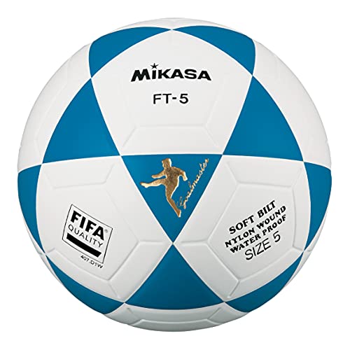 MIKASA FT5 FQ B - Balón Especial de fútbol Unisex para Adultos, Blanco/Azul, 5