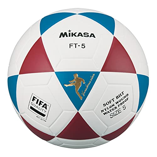 MIKASA FT5 FQ BR, balón de fútbol Unisex Adulto, Blanco/Azul/Rojo, 5