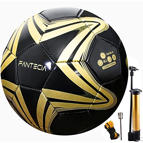 FANTECIA Balón de fútbol Unisex Talla 5, Balón de fútbol Sala de Peso Oficial del Partido, Balón de fútbol Profesional al Aire Libre/Interior para jóvenes y Adultos.