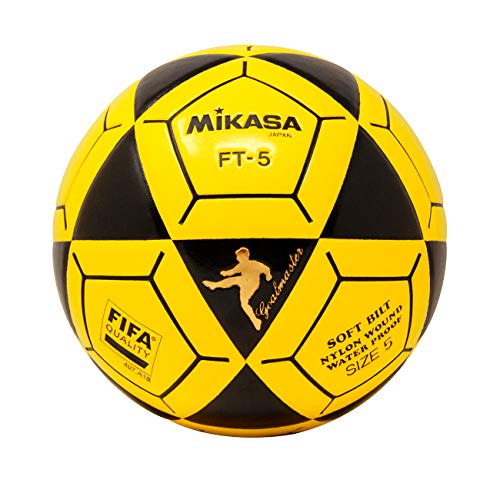 MIKASA FT5 Goal Master Balón de fútbol, Negro/Amarillo, tamaño 5