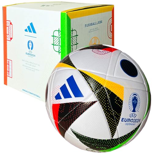 adidas Eurocopa 24 LGE Box - Balón de fútbol, color blanco, negro y azul