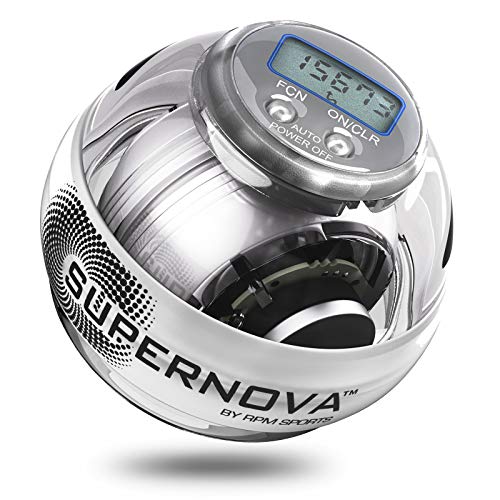 Powerball® 250Hz Supernova Pro Fortalecedor de Muñeca Ejercitador de Empuñadura para Dedos y Antebrazos Fuertes – Alivio del túnel carpiano, LER y dedos entumecidos – Medidor de velocidad LCD incluido.