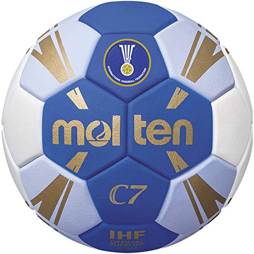 Molten H1C3500 - Balón de Balonmano reglamentario IHF, categoría Infantiles, Azul y blanco, Talla 1