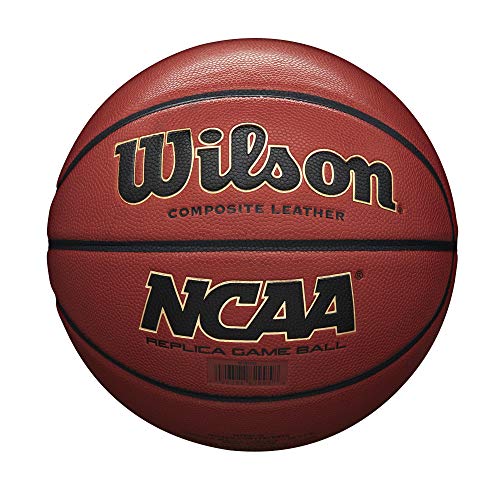Wilson WTB0730 Pelota de Baloncesto NCAA Replica Comp Cuero sintético Interior y Exterior, Naranja, 7