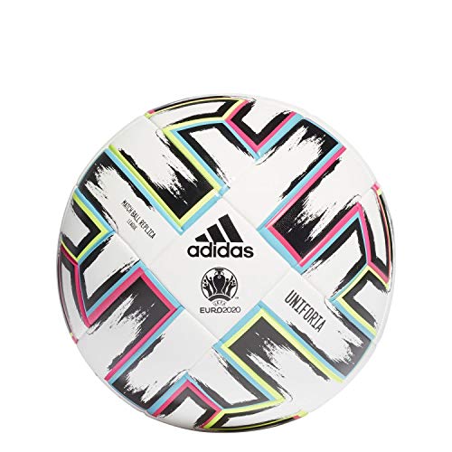 adidas UNIFO LGE XMS Balón de Fútbol, Men's, White/Black/Signal Green/Bright Cyan, 4