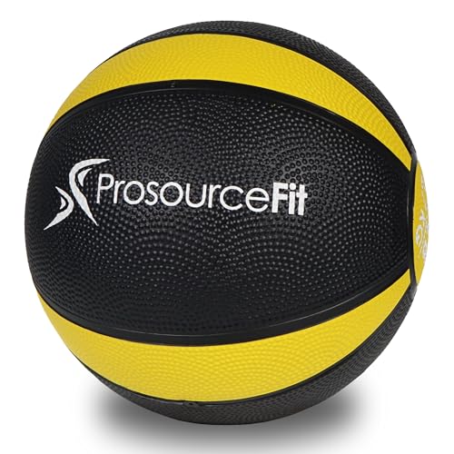 ProsourceFit Rubber 6 LB Weighted Medicine Ball, Yellow