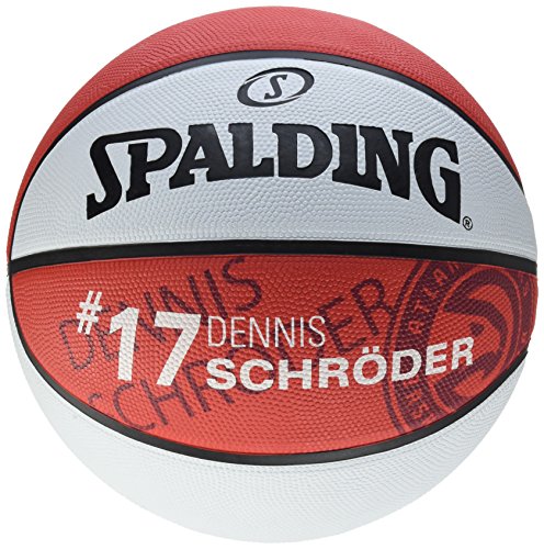 Spalding NBA Player D. Schroeder 83-395Z Balón de Baloncesto, Unisex-Adult, Rojo/Blanco, 7